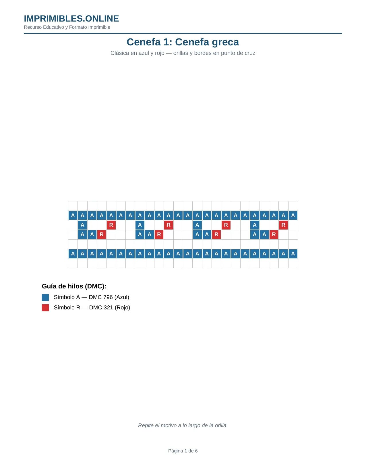 Cenefas y Orillas Punto de Cruz en PDF - Página 1