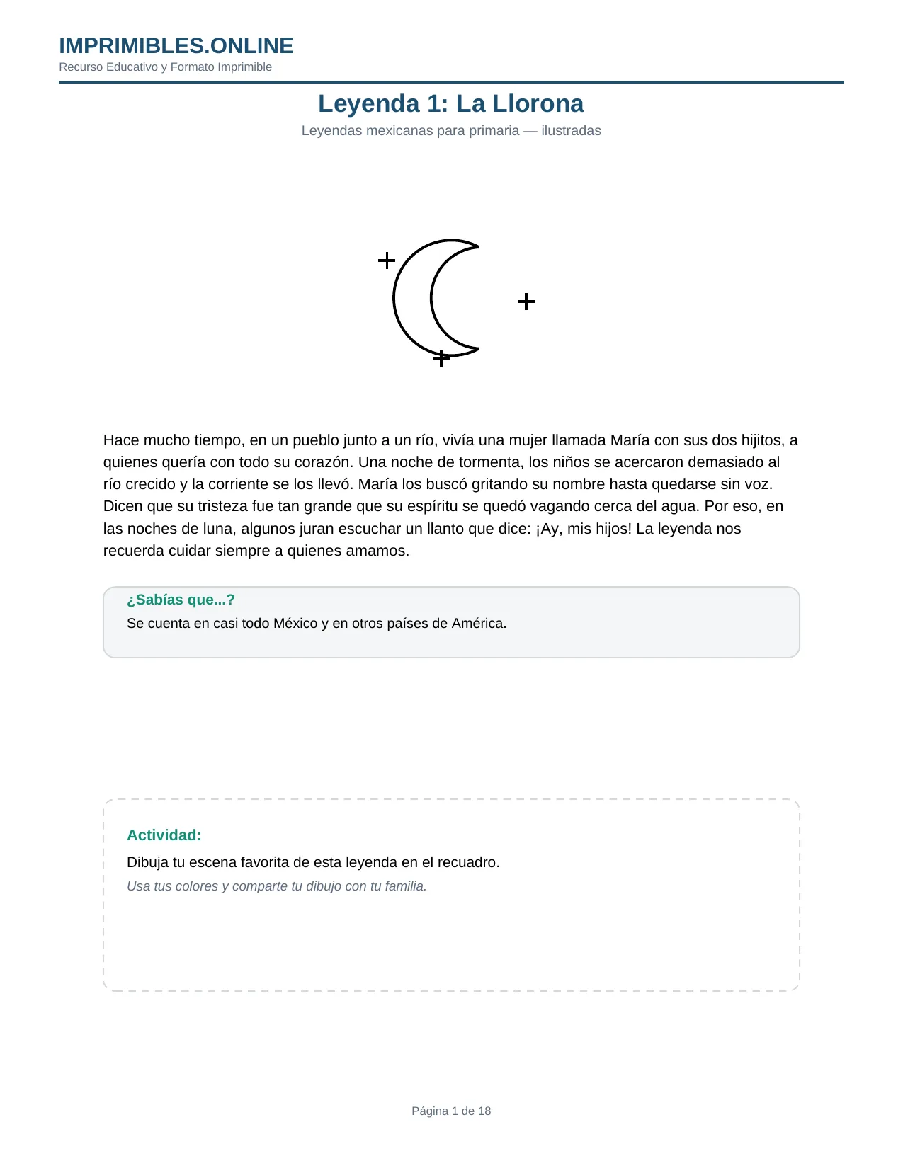 Leyendas Mexicanas para Primaria en PDF - Página 1