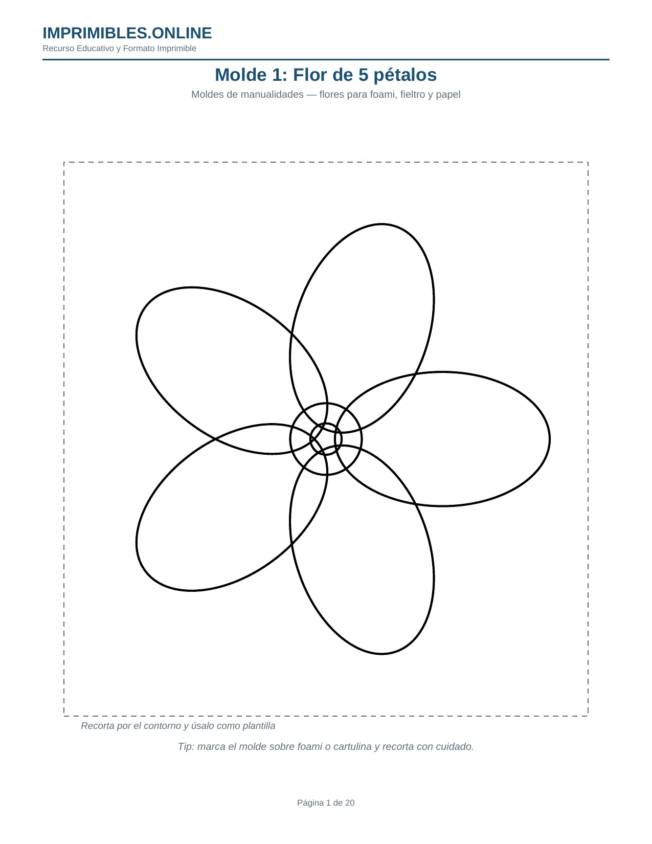 Moldes de Manualidades Flores y Calaveras en PDF - Página 1